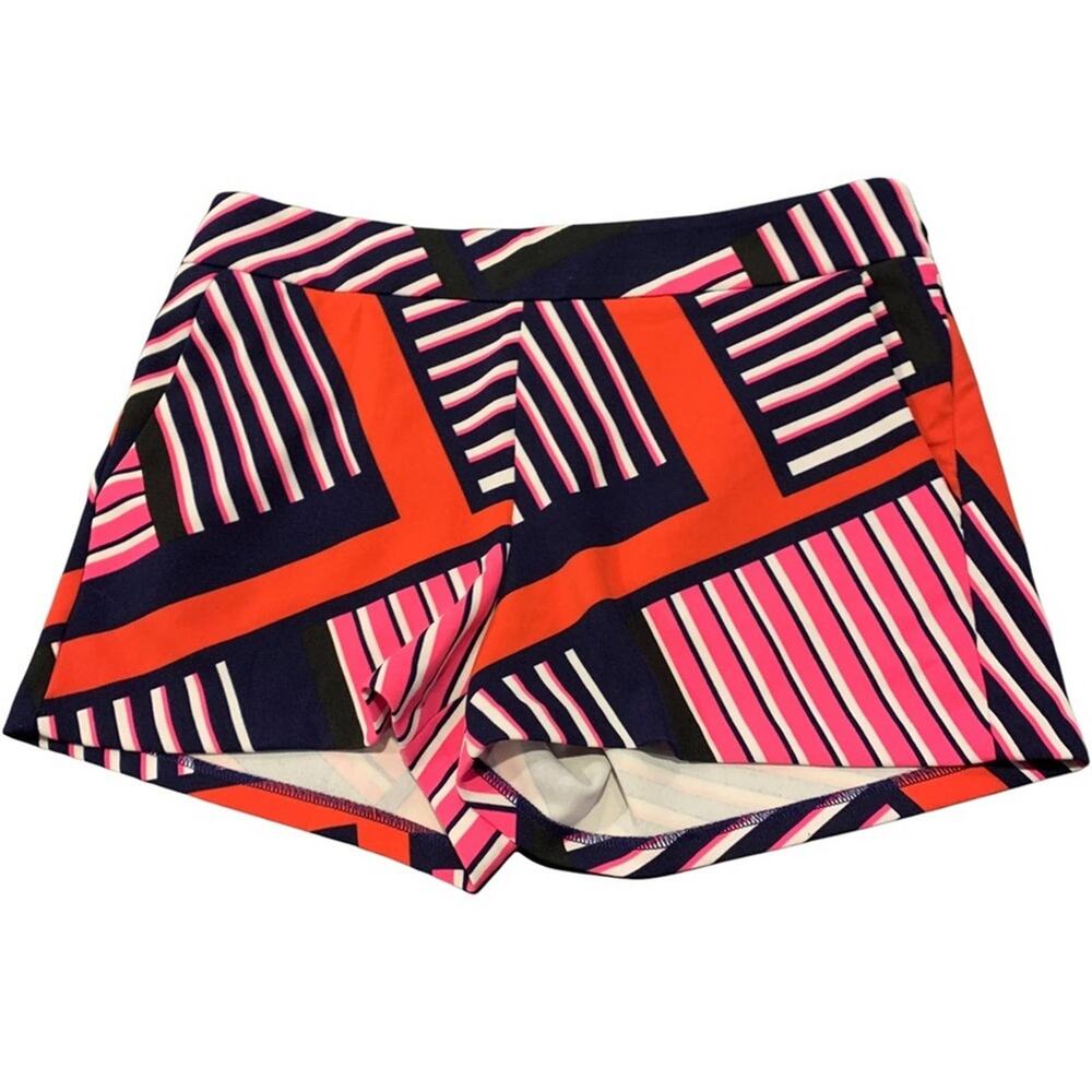 Express Red Multicolored Geometric Design Shorts … - image 2
